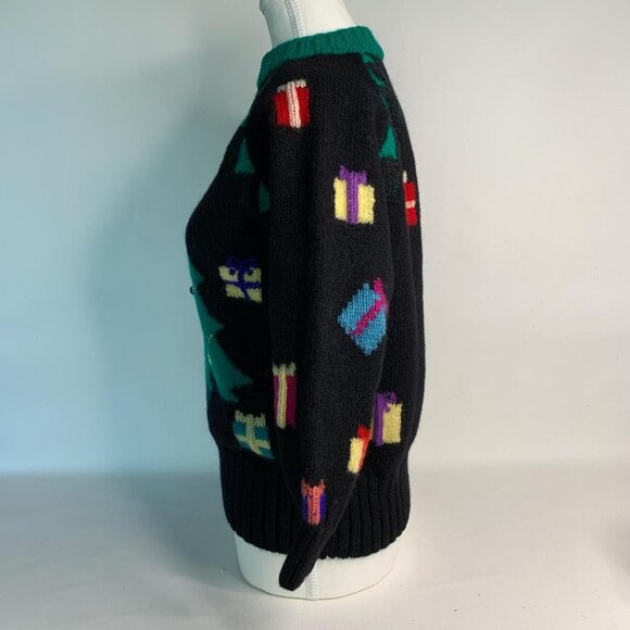 Vintage Checkers Beverly Hills 3D wool Christmas sweater - Picture 3 of 4